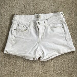 J. Crew White Jean Shorts with Distressed Hem